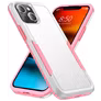 Mobigear Heavy Armor Coque iPhone 14 Plus Coque arrière Rigide Anti-Chocs - Blanc / Rose