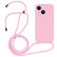 Mobigear Lanyard iPhone 14 Plus Coque avec cordon en Silicone - Rose