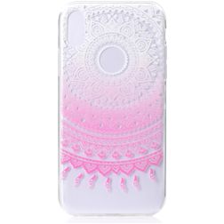 Mobigear Design iPhone XS Max TPU souple Coque arrière - Mandala Pink