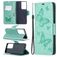 Mobigear Butterfly Samsung Galaxy S21 Ultra Étui Portefeuille - Turquoise