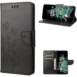 Mobigear Butterfly Housse OnePlus 10T Etui Porte-Monnaie - Noir