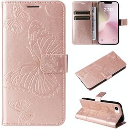 Mobigear Butterfly iPhone 17e Étui Portefeuille - Rose doré