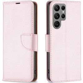 Mobigear Excellent Housse Samsung Galaxy S23 Ultra Etui Porte-Monnaie - Rose doré