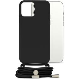 Mobilize Lanyard Gelly iPhone 13 Pro Max TPU souple Coque avec cordon - Noir