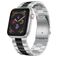 Mobigear Lissabon Bracelet Acier Apple Watch Fermeture boucle déployante - 49/46/45/44 mm - Noir / Argent