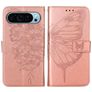 Mobigear Butterfly Housse Google Pixel 9 Etui Porte-Monnaie - Rose doré