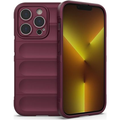Mobigear Bumpy Coque iPhone 14 Pro Coque arrière en TPU Souple - Bordeaux