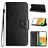 Mobigear Flowers Housse Samsung Galaxy A55 Etui Porte-Monnaie - Noir