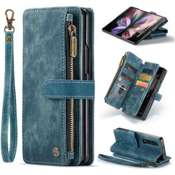Caseme C30 Housse Samsung Galaxy Z Fold 4 Etui Porte-Monnaie - Bleu