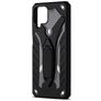 Mobigear Armor Stand Coque Samsung Galaxy A12 Coque arrière Rigide Anti-Chocs avec Support Amovible - Noir
