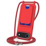 Mobigear Lanyard Card iPhone Air Coque avec cordon en Silicone et Porte-Cartes - Rouge
