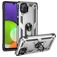 Mobigear Armor Ring Samsung Galaxy A22 4G Plastique rigide Coque arrière Antichoc avec bague de maintien - Argent