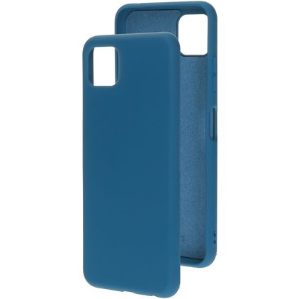 Mobiparts Coque Samsung Galaxy A22 5G Coque arrière en Silicone - Blueberry Blue