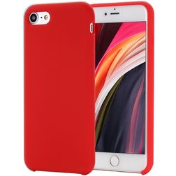 Mobigear Rubber Touch Coque iPhone SE (2022) Coque arrière en Silicone - Rouge