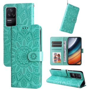 Mobigear Sunflower Housse POCO F4 Etui Porte-Monnaie - Vert