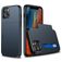 Mobigear Card Coque iPhone 12 Coque arrière Rigide Anti-Chocs avec Porte-Cartes - Dark Blue