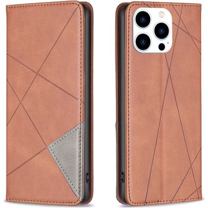 Mobigear Rhombus Slim Housse iPhone 16 Pro Max Etui - Marron