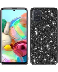 Mobigear Glitter Coque Samsung Galaxy A51 Coque arrière Rigide - Noir