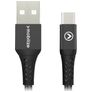 Mobilize Strong Nylon - Câble USB-A vers USB-C 0.2 mètre - Noir