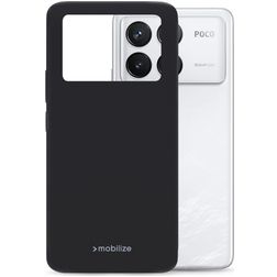 Mobilize Rubber Gelly Coque POCO F6 Pro Coque arrière en TPU Souple - Matt Black