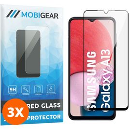 Mobigear Premium Samsung Galaxy A13 4G Verre trempé Protection d'écran - Compatible Coque - Noir (Lot de 3)
