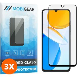 Mobigear Premium HONOR X7 Verre trempé Protection d'écran - Compatible Coque - Noir (Lot de 3)