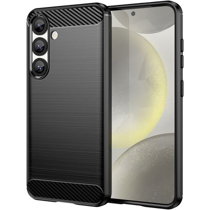 Mobigear Brushed Slim Coque Samsung Galaxy S25 Coque arrière en TPU Souple - Noir