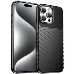Mobigear Groove Coque iPhone 16 Pro Max Coque arrière en TPU Souple - Noir