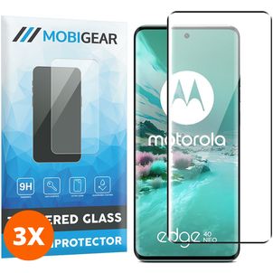 Mobigear Premium Motorola Edge 40 Neo Verre trempé Protection d'écran - Compatible coque (Lot de 3)