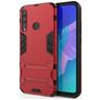 Mobigear Armor Stand Coque Huawei P40 Lite E Coque arrière Rigide Anti-Chocs avec Support Amovible - Rouge