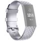 Mobigear Cross Bracelet Silicone Fitbit Charge 4 Fermeture boucle ardillon - Argent