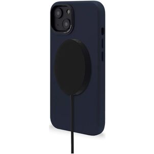 Decoded Coque iPhone 14 Plus MagSafe Coque arrière en Cuir Véritable Anti-Chocs - Steel Blue
