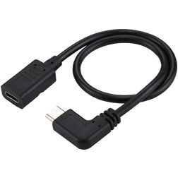 Mobigear 90 Degrees - Extension de Câble USB-C vers USB-C 0.3 mètre - Noir
