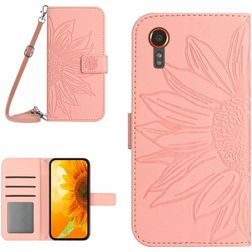 Mobigear Sunflower Housse Samsung Galaxy Xcover 7 Etui Porte-Monnaie - Rose