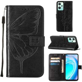 Mobigear Butterfly Housse Realme 9 Pro Etui Porte-Monnaie - Noir