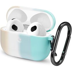 Mobigear Colors Coque Apple AirPods 3 Coque en Silicone Souple - Blanc / Vert