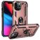 Mobigear Armor Ring Coque iPhone 14 Pro Coque arrière Rigide Anti-Chocs avec Anneau-Support - Rose doré