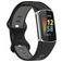 Mobigear Sport Dual Bracelet Silicone Fitbit Charge 5 Fermeture à clou et passant - Noir / Gris
