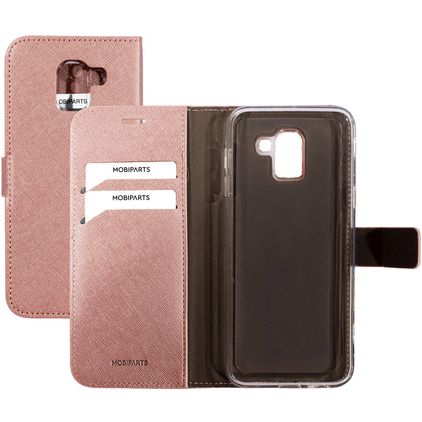 Mobiparts Saffiano Wallet Samsung Galaxy J6 (2018) Étui Portefeuille - Rose