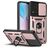 Mobigear Armor Ring Cam Slide Coque Vivo Y33s Coque arrière Rigide Anti-Chocs avec Anneau-Support et Protecteur Lentilles - Rose doré