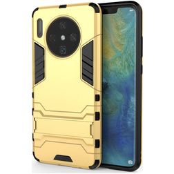 Mobigear Armor Stand Coque Huawei Mate 30 Coque arrière Rigide Anti-Chocs avec Support Amovible - Or