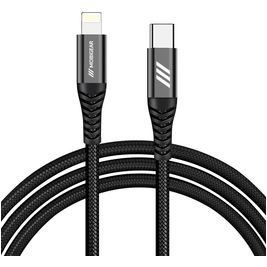 Mobigear Nylon - Câble USB-C vers Apple Lightning 0.4 mètre - Noir