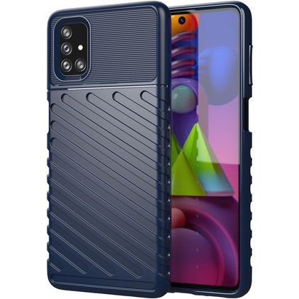 Mobigear Groove Coque Samsung Galaxy M51 Coque arrière en TPU Souple - Bleu