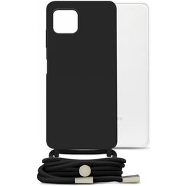 Mobilize Lanyard Gelly Samsung Galaxy A22 5G Coque avec cordon en TPU Souple - Noir