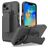 Mobigear Explorer Coque iPhone 14 Plus Coque arrière Rigide Anti-Chocs avec Support Amovible - Gris