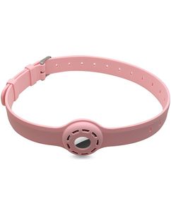 Mobigear Coque Apple AirTag Collier en Silicone Souple - 23.5 - 47.5 cm - Rose