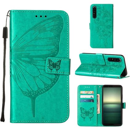 Mobigear Butterfly Sony Xperia 1 IV Étui Portefeuille - Vert