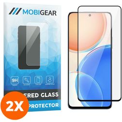 Mobigear Premium HONOR X8 Verre trempé Protection d'écran - Compatible Coque - Noir (Lot de 2)