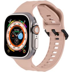 Mobigear Ripple Bracelet Silicone pour Apple Watch Fermeture boucle ardillon - 49/46/45/44 mm - Rose