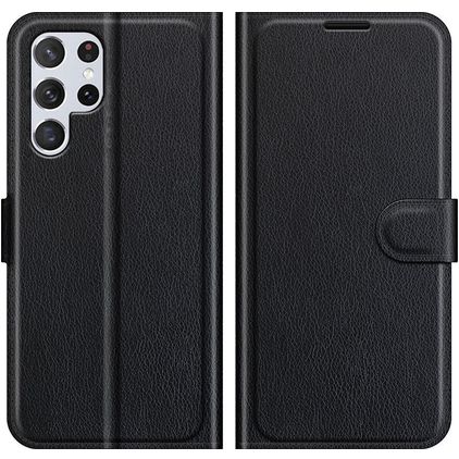 Mobigear Classic Housse Samsung Galaxy S22 Ultra Etui Porte-Monnaie - Noir